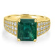 3.75ct Emerald Ring with 0.43tct Diamonds set in 14K Yellow Gold