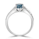 2.05ct Blue Zircon Ring with 0.28tct Diamonds set in 14K White Gold
