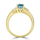 2.46ct Blue Zircon Ring with 0.11tct Diamonds set in 14K Yellow Gold