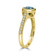 2.3ct Blue Zircon Ring with 0.16tct Diamonds set in 14K Yellow Gold