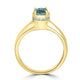 1.69ct Blue Zircon Ring with 0.13tct Diamonds set in 14K Yellow Gold