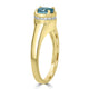1.69ct Blue Zircon Ring with 0.13tct Diamonds set in 14K Yellow Gold