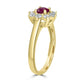 0.67ct Ruby Ring with 0.48tct Diamonds set in 14K Yellow Gold