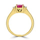 1.04ct Ruby Ring with 0.09tct Diamonds set in 14K Yellow Gold