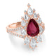 2.21ct Ruby Ring with 1.5tct Diamonds set in 18K Rose Gold