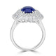 4.91ct Sapphire Ring with 1.68tct Diamonds set in 18K White Gold