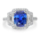 3.04ct Sapphire Ring with 0.88tct Diamonds set in 18K White Gold