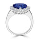 3.91ct Sapphire Ring with 0.65tct Diamonds set in 18K White Gold