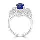 2.6ct Blue Sapphire Rings with 0.55tct Diamond set in Platinum White Gold