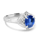 1.5ct Blue Sapphire Rings with 0.13tct Diamond set in Platinum 900