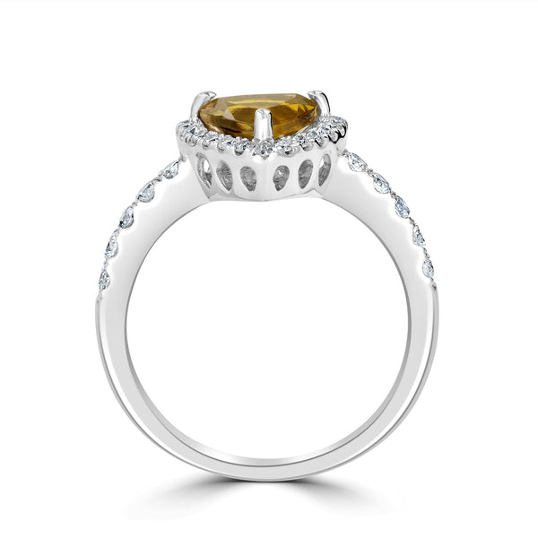 1.19ct Tanzanite Ring with 0.42tct Diamonds set in 14K White Gold