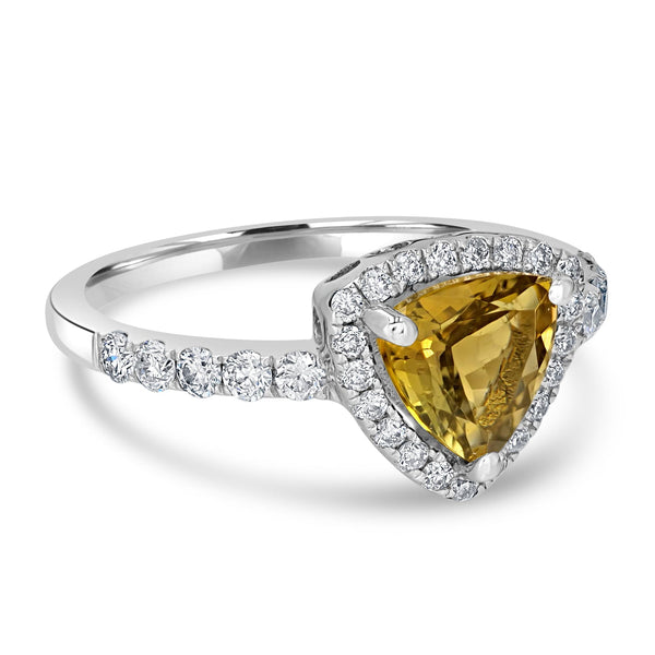 1.19ct Tanzanite Ring with 0.42tct Diamonds set in 14K White Gold