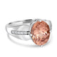 6.98ct Pink Zircon Ring with 0.1tct Diamonds set in 14K White Gold