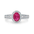 0.76ct Ruby Ring with 0.44tct Diamonds set in 14K White Gold
