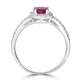0.76ct Ruby Ring with 0.44tct Diamonds set in 14K White Gold