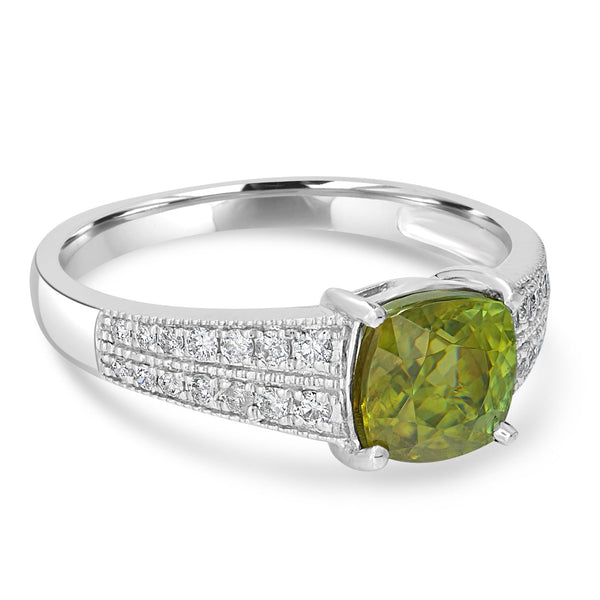1.76ct Sphene Ring with 0.25tct Diamonds set in 14K White Gold
