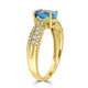 1.2ct Aquamarine Ring with 0.23tct Diamonds set in 14K Yellow Gold