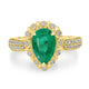 2.1ct Emerald Ring with 0.44tct Diamonds set in 14K Yellow Gold