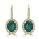 3.56tct Emerald Earring with 0.48tct Diamonds set in 18K Yellow Gold