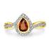 1.4ct Spessartite Garnet Ring with 0.19tct Diamonds set in 14K Yellow Gold