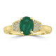 1.07ct Emerald Rings with 0.07tct Diamond set in 14K Yellow Gold