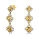 0.86tct Green Diamond Earring with 0.96tct Diamonds set in 14K Yellow Gold
