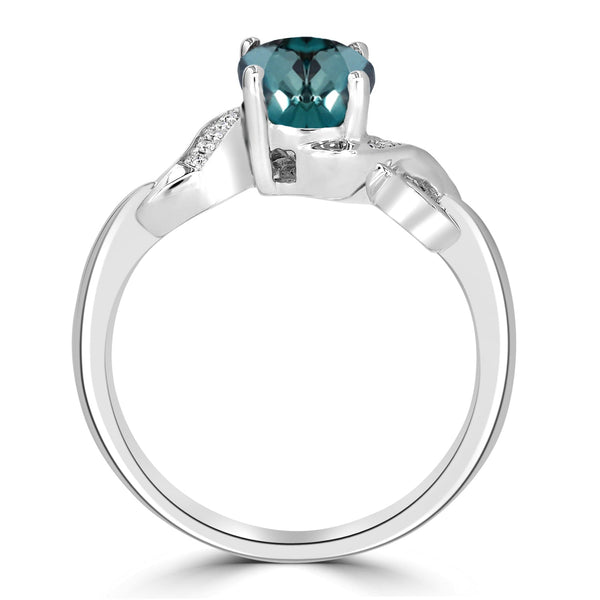 1.65ct Alexandrite Rings with 0.03tct Diamond set in 18K White Gold