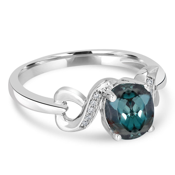 1.65ct Alexandrite Rings with 0.03tct Diamond set in 18K White Gold