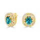 4.63tct Blue Zircon Earring with 0.6tct Diamonds set in 14K Yellow Gold