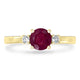 0.99ct Ruby Rings with 0.1tct Diamond set in 14K Yellow Gold