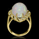 10.88ct Opal Ring with 0.17tct Diamonds set in 14K Yellow Gold