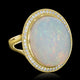 15.47ct Opal Ring with 0.26tct Diamonds set in 14K Yellow Gold