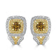 0.48tct Orange Diamond Earring with 0.64tct Diamonds set in 14K Two Tone Gold