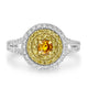 0.23ct Orange Diamond Rings with 0.73tct Diamond set in 14K White Gold