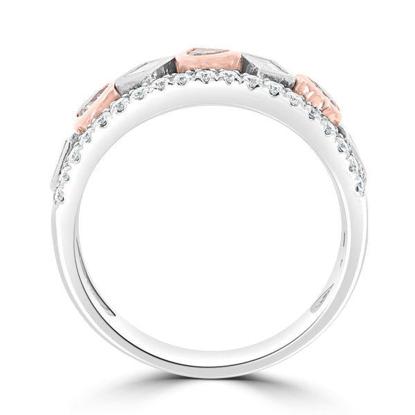 0.34tct Pink Diamond Ring with 0.66tct Diamonds set in 14K Two Tone Gold