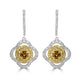0.64tct Orange Diamond Earring with 1.34tct Diamonds set in 14K Two Tone Gold