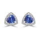 0.95ct Tanzanite Earrings with 0.22tct Diamond set in 14K White Gold