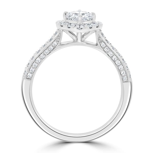 0.54ct Diamond Ring with 0.47tct Diamonds set in 950 Platinum