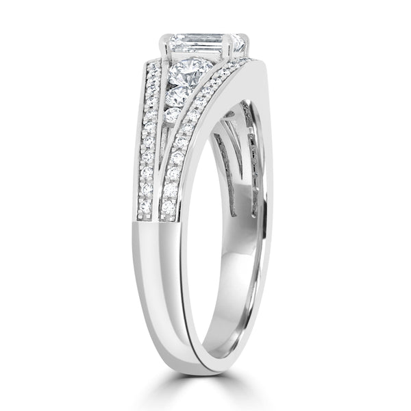 0.51ct Diamond Ring with 0.53tct Diamonds set in 950 Platinum
