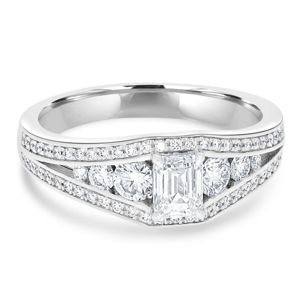 0.51ct Diamond Ring with 0.53tct Diamonds set in 950 Platinum