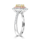 1.02ct Yellow Diamond Ring with 0.83tct Diamonds set in 14K Two Tone Gold