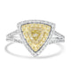 1.08ct Yellow Diamond Rings with 0.56tct Diamond set in 14K Two Tone Gold