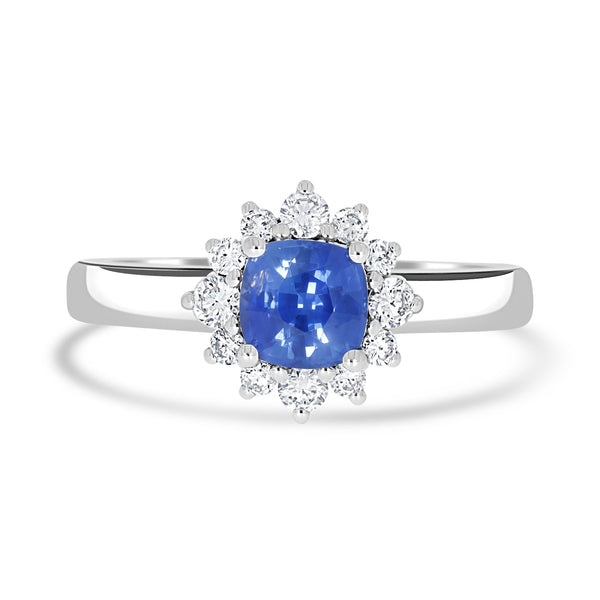 1.05ct Sapphire Rings with 0.29tct Diamond set in 14K White Gold