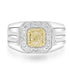 0.74ct Yellow Diamond Rings with 0.49tct Diamond set in 14K Two Tone Gold