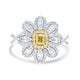 0.21ct Yellow Diamond Rings with 1.13tct Diamond set in 14K Two Tone Gold
