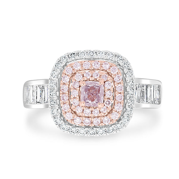 0.19ct Pink Diamond Rings with 1.01tct Diamond set in 14K Two Tone Gold