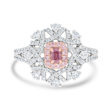 0.17ct Pink Diamond Rings with 0.79tct Diamond set in 14K Two Tone Gold