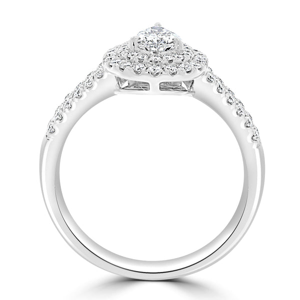 0.54ct Diamond Ring with 0.46tct Diamonds set in 950 Platinum