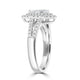 0.54ct Diamond Ring with 0.46tct Diamonds set in 950 Platinum