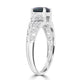 1.49ct Sapphire Ring with 0.09tct Diamonds set in 14K White Gold